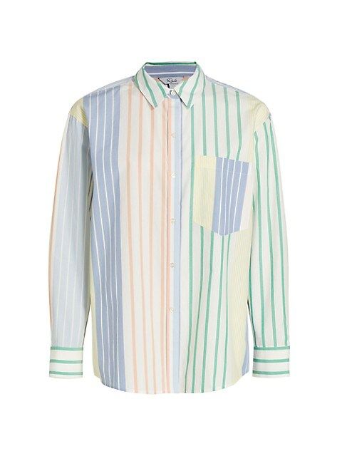 Arlo Stripe Long-Sleeve Button-Down Top | Saks Fifth Avenue