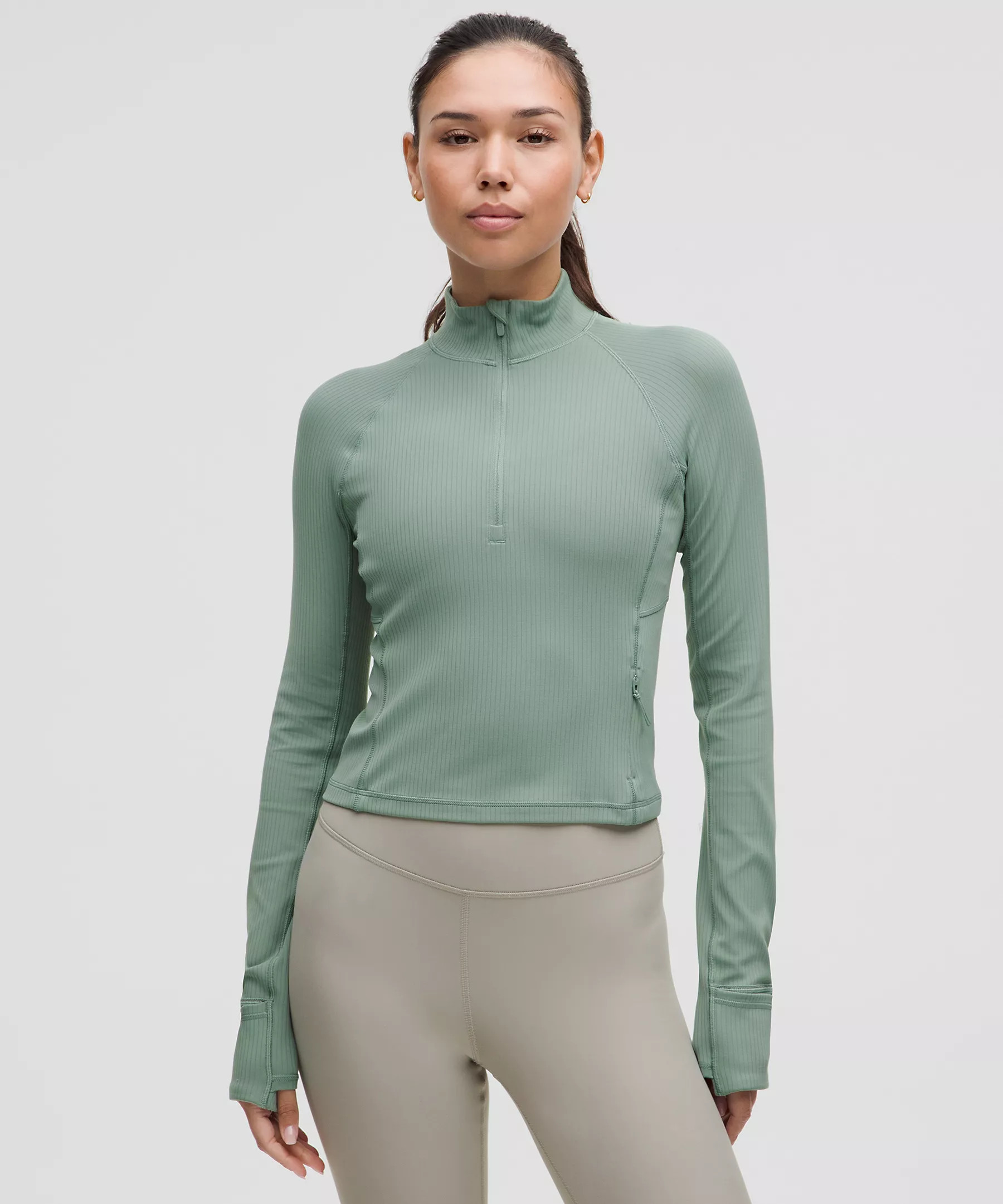 It's Rulu Ribbed Cropped Half Zip *Updated | Women's Hoodies & Sweatshirts | lululemon | Lululemon (US)