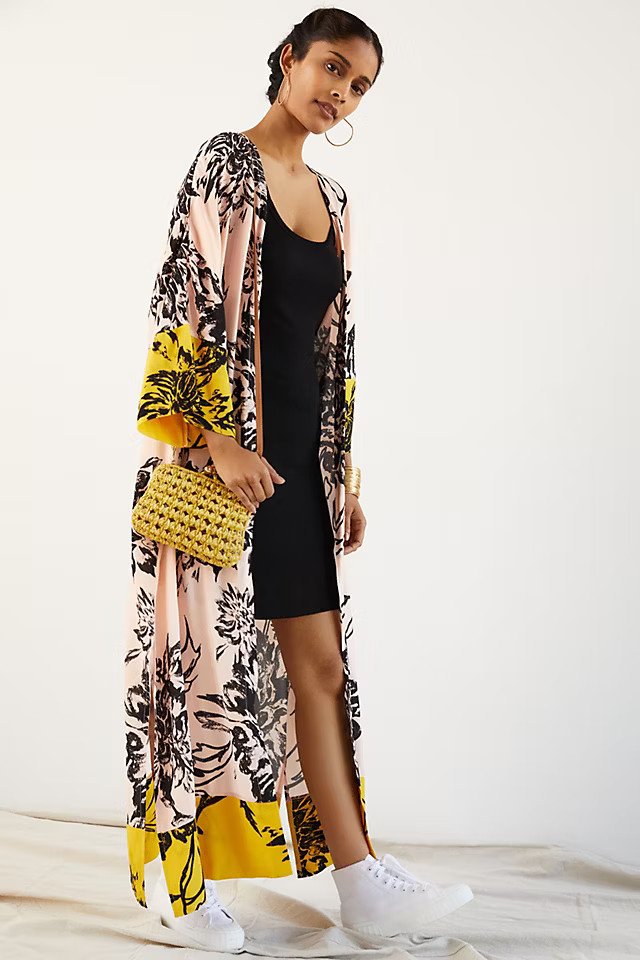 Colorblock Floral Caftan | Anthropologie (US)