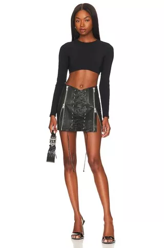 Corset leather mini on sale skirt