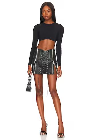 NBD Leather Corset Mini Skirt in Black from Revolve.com | Revolve Clothing (Global)