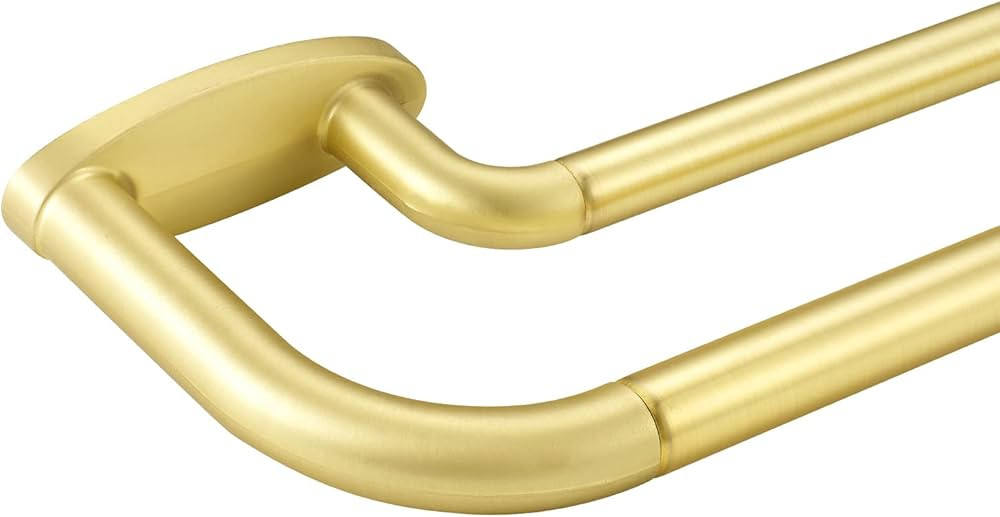 Double Curtain Rods Brass,Room Darkening Curtain Rod 72-144 Inches,Adjustable 3/4 Inches Front an... | Amazon (US)