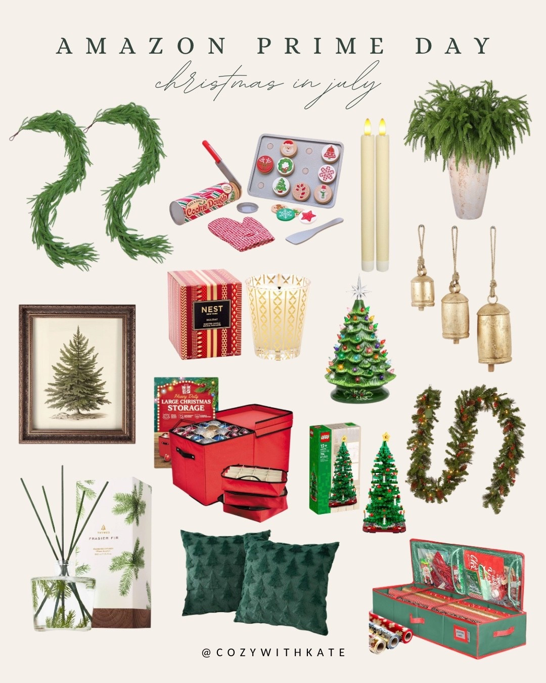 Christmas in July Amazon prime day! 

Norfolk pine garland | Norfolk pine stems | ornaments | wrapping organizer | nest candle | gold bells | Christmas toys | Christmas art | 

#LTKSeasonal #LTKSaleAlert #LTKHome