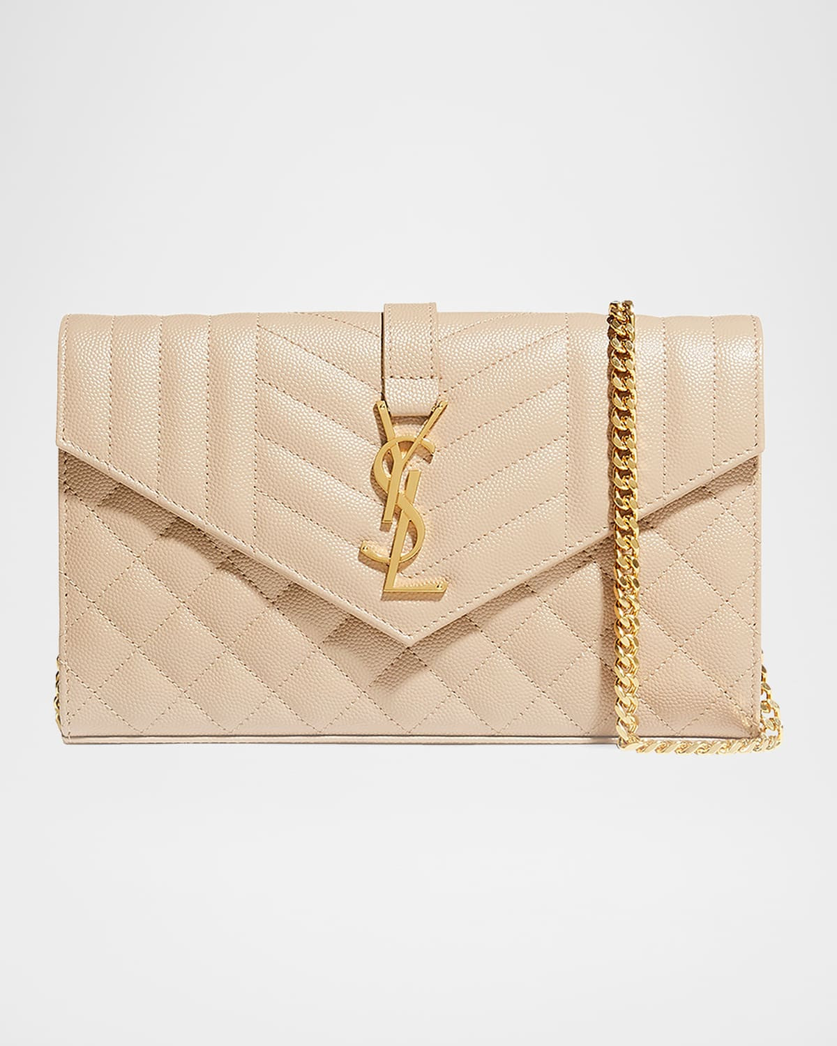 Envelope Triquilt YSL Crossbody in Grained Leather | Neiman Marcus