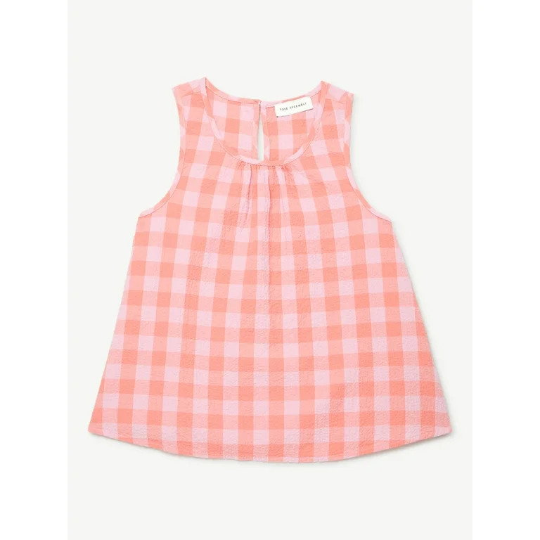 Free Assembly Girls Sleeveless Woven Tank Top, Sizes 4-18 | Walmart (US)