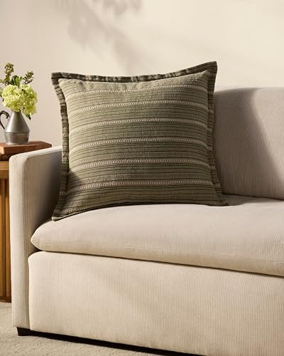 Loloi Chris Loves Julia Howie Green/Natural Cover Only Pillow | Amazon (US)