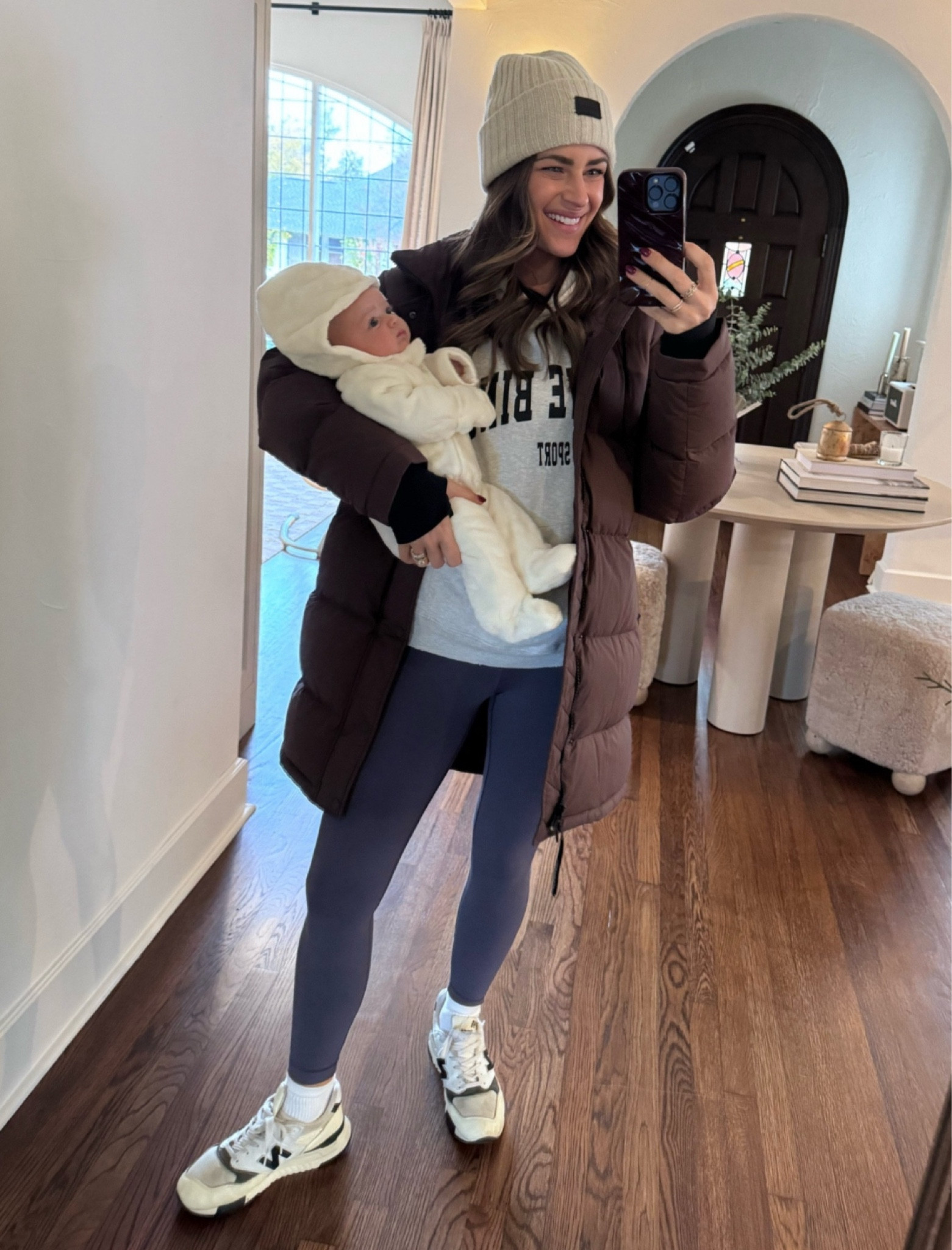 Family walk between helpings of food. My puffer is THE best 

#LTKFamily #LTKSeasonal #LTKBaby