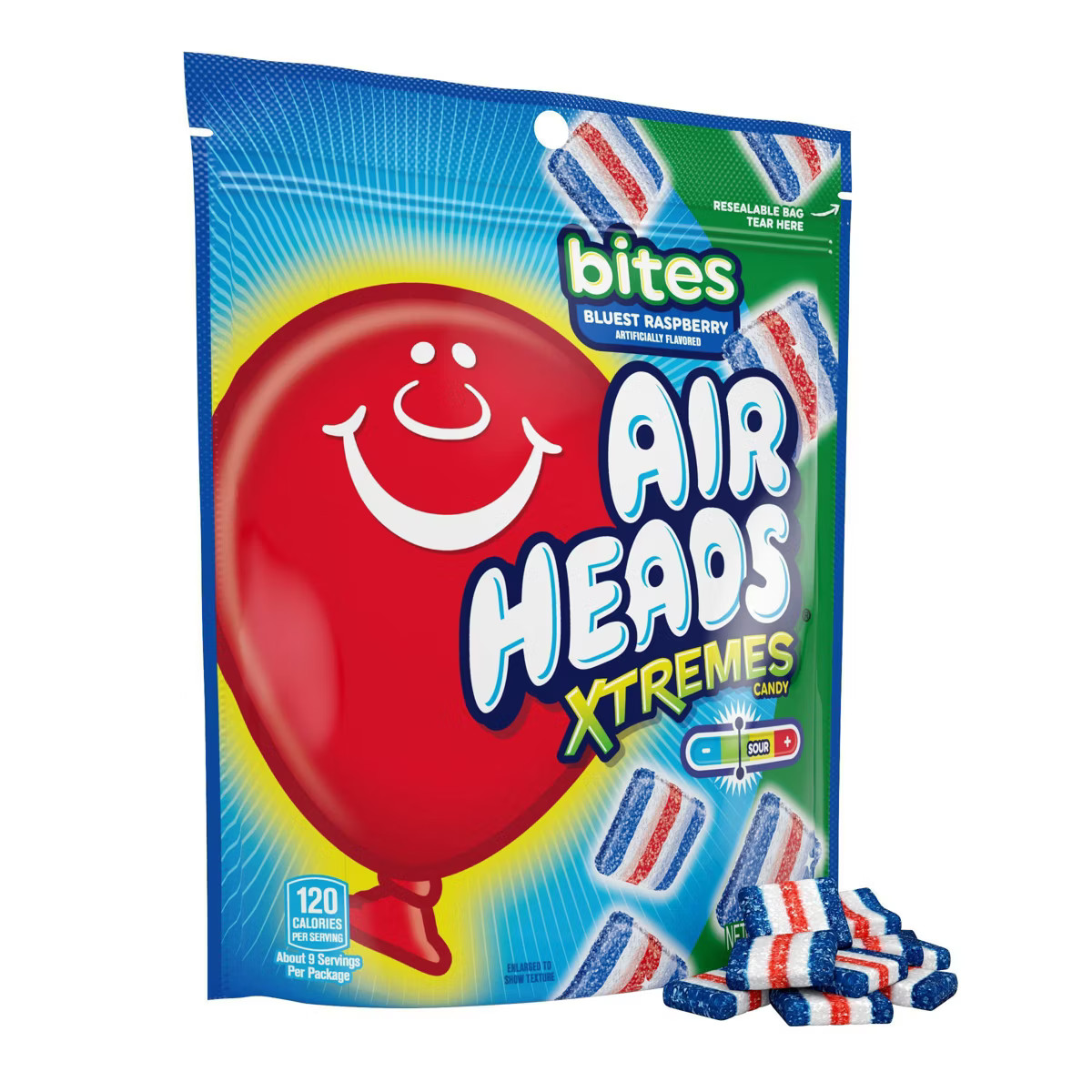 Airheads Xtremes Blue Raspberry Candy Standup Bag - 9oz | Target