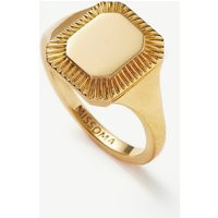 Engravable Square Ridge Signet Ring | 18k Gold Vermeil | Missoma US