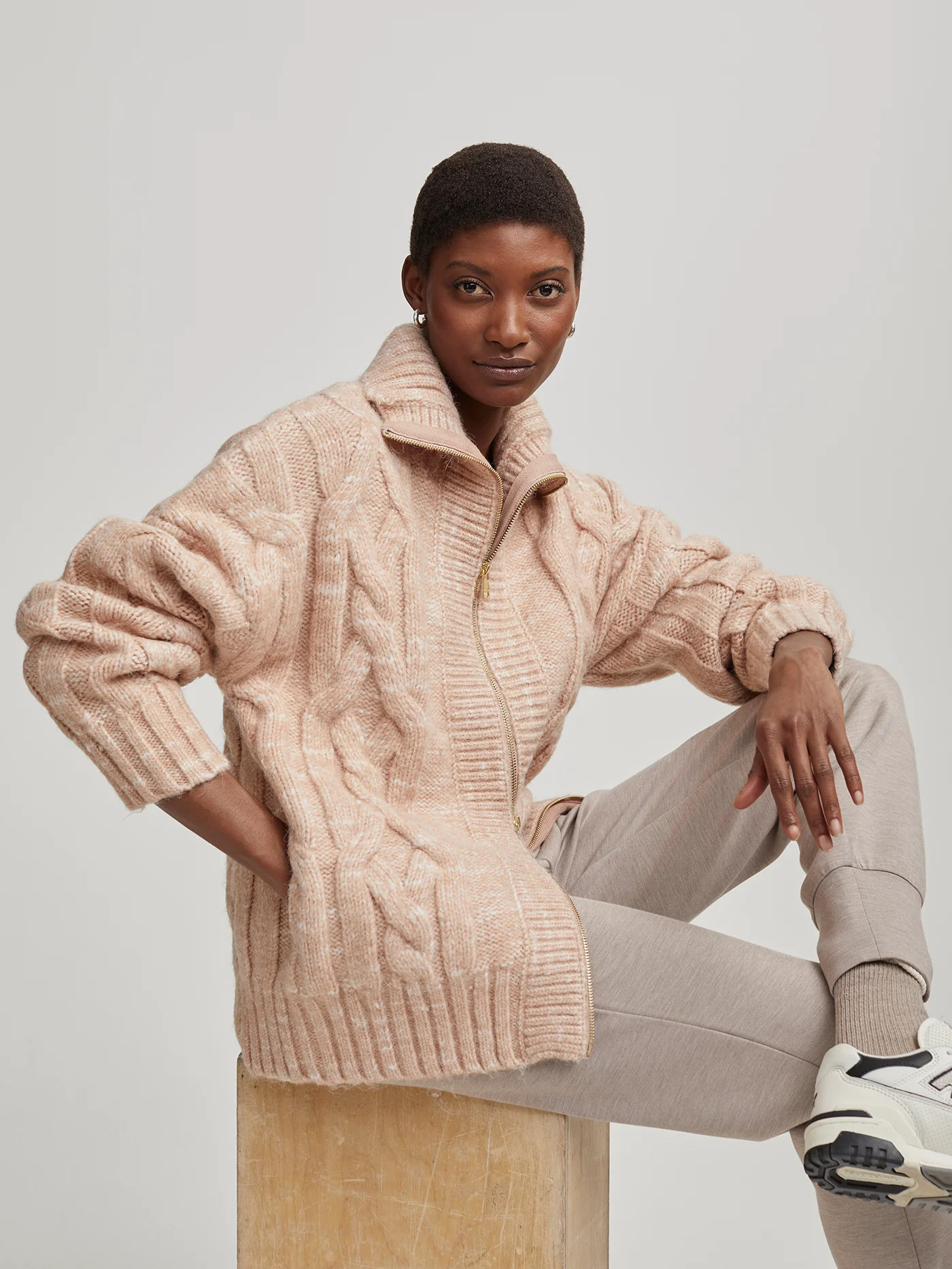Aida Jumbo Cable Knit Jacket | Varley USA