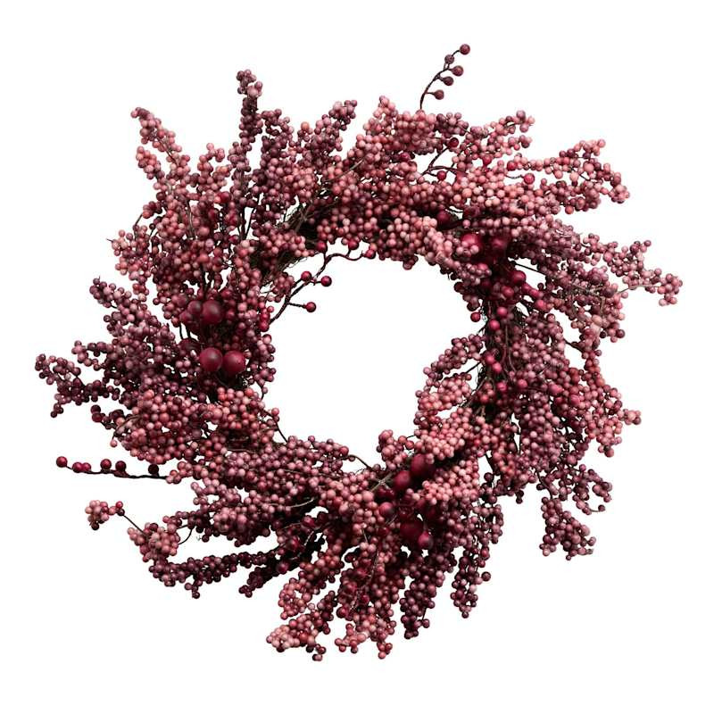 Burgundy Berry Wreath, 24" | At Home
