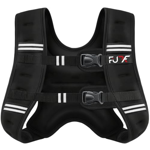 FUFF Weighted vest woman - 5lb/12lb/10lb/15lb/20lb/25lb/30lb Weights with Reflective Stripe, Weighted Vest for Men Women Strength Training Running Walking Jogging | Amazon (US)
