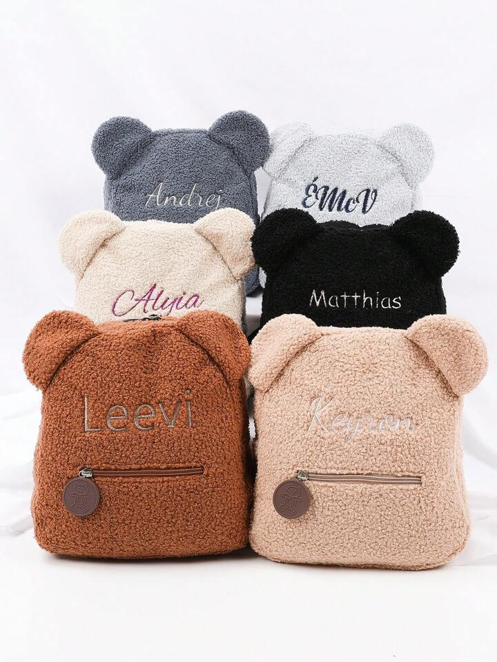 Teddy Bear Backpack Toddler Backpack, Custom Name Backpack Embroidered Bag Embroidered Kids Backp... | SHEIN