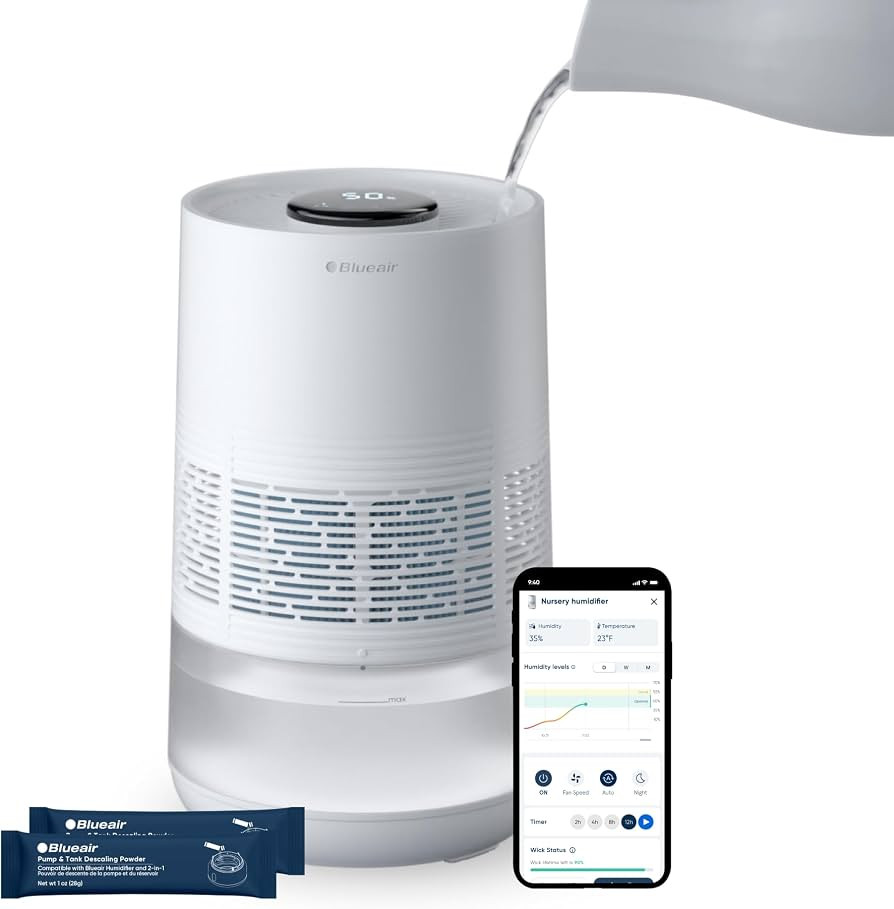 BLUEAIR Premium Smart Humidifier for Large Rooms, Bedrooms, Better Sleep with Evaporative Invisib... | Amazon (US)