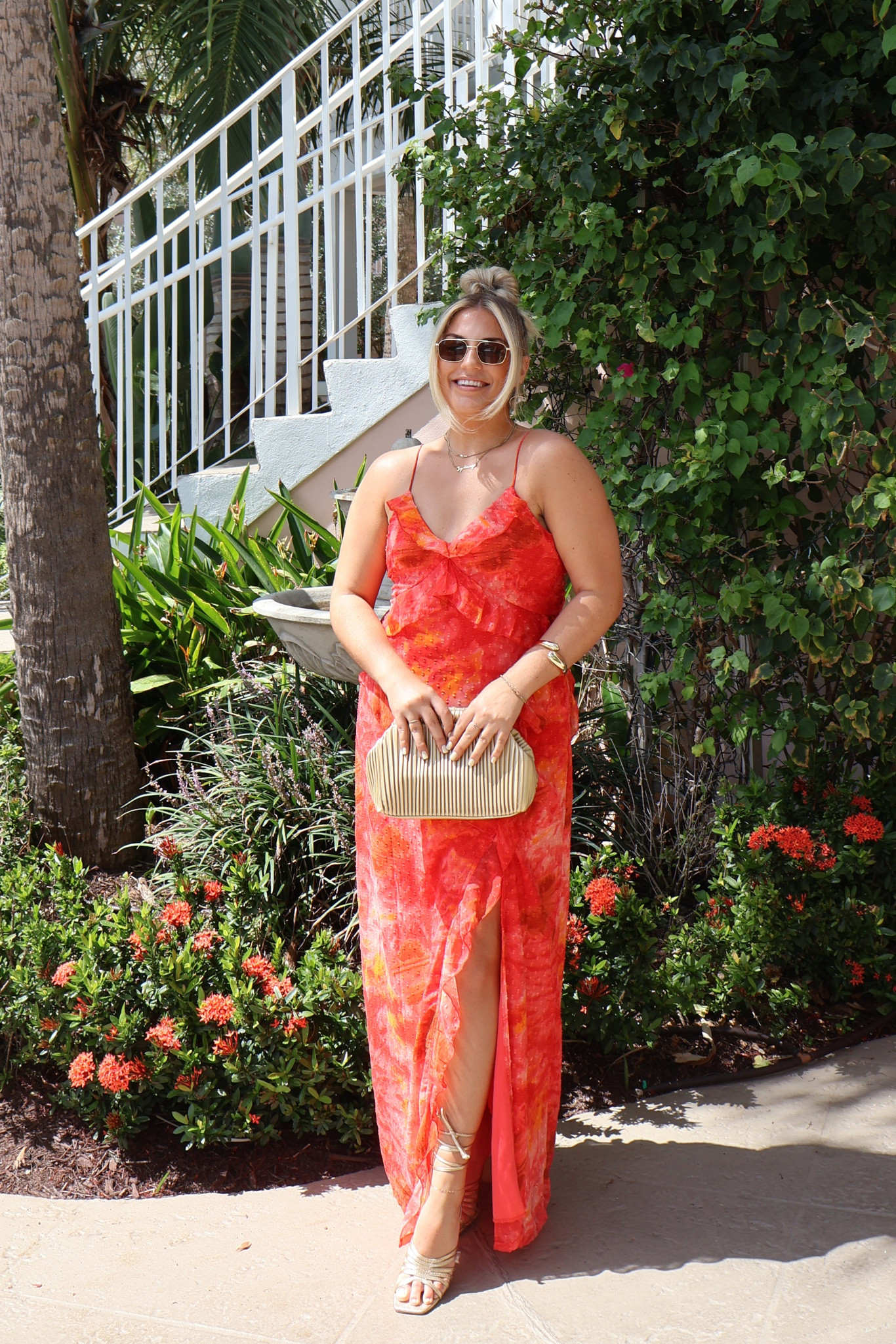 This might be my favorite wedding guest look!🥭🍓🍑 

PRINTED CHIFFON RUFFLE MAXI DRESS
Size 14 (a little big but didn’t have time to order the 12) 

#LTKFindsUnder50 #LTKMidsize #LTKWedding