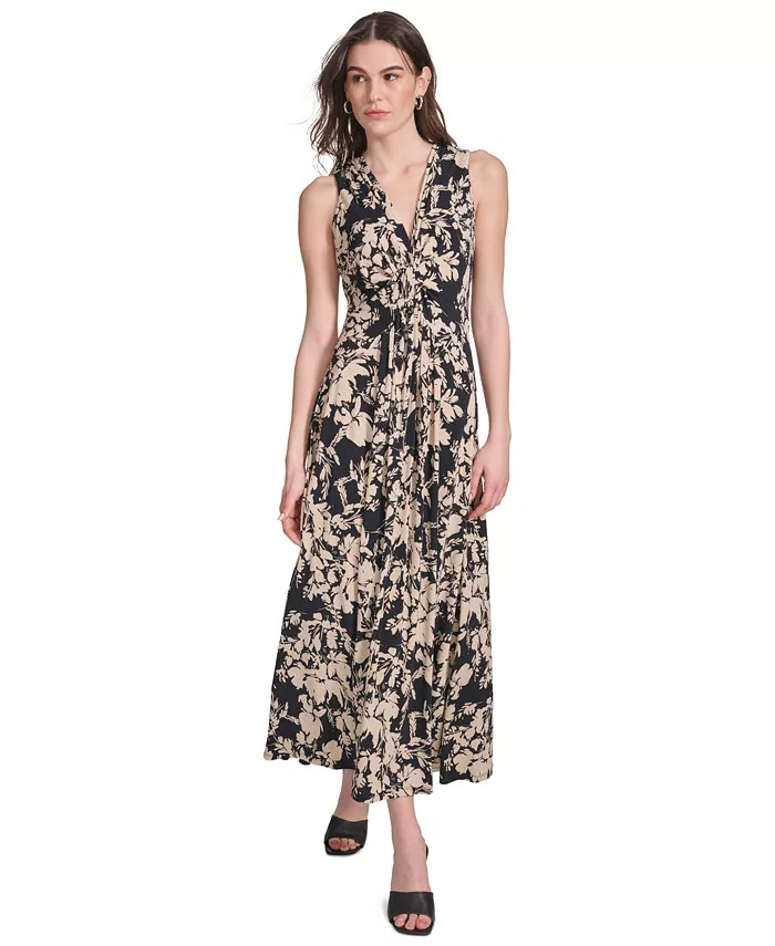 Women's Printed V-Neck Sleeveless Maxi Dress | Macy's