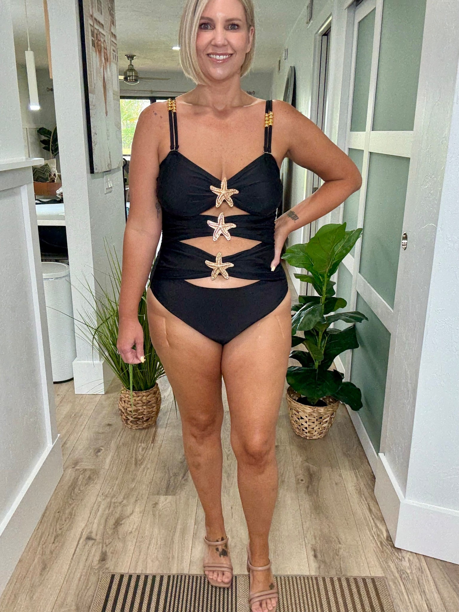 This has quickly become my top swimsuit for this summer. 

It fits tts and I’m wearing a large. The gold starfish details and absolutely stunning! 

Swim season, swimsuit, monokini, SHEIN, 

#LTKFindsUnder50 #LTKOver40 #LTKSwim