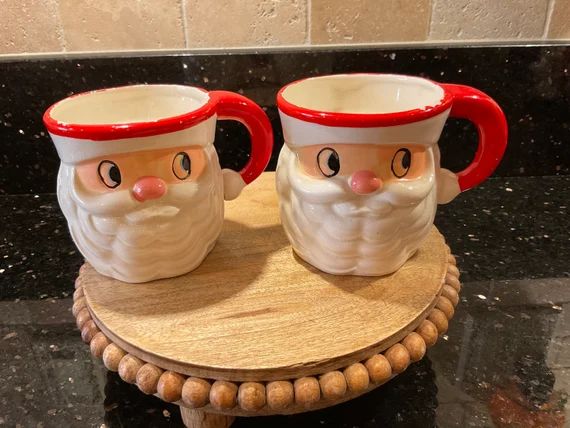 Two Adorable Vintage Santa Claus Mugs Collecting Vintage - Etsy | Etsy (US)