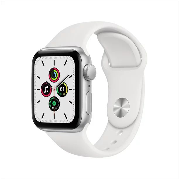 Apple Watch SE GPS, 40mm Silver Aluminum Case with White Sport Band - Regular | Walmart (US)