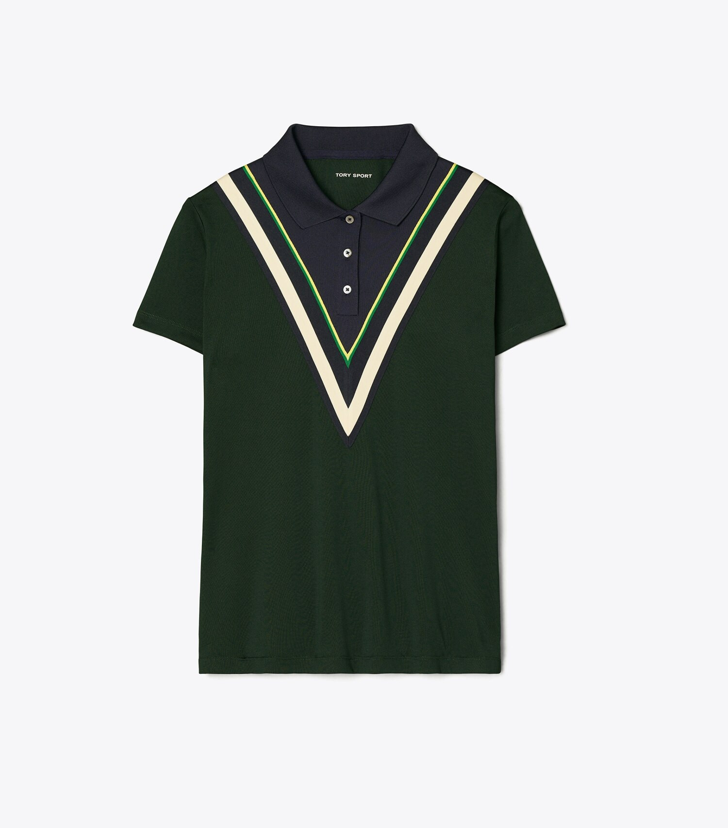 TECH PIQUÉ CHEVRON POLO | Tory Burch (US)