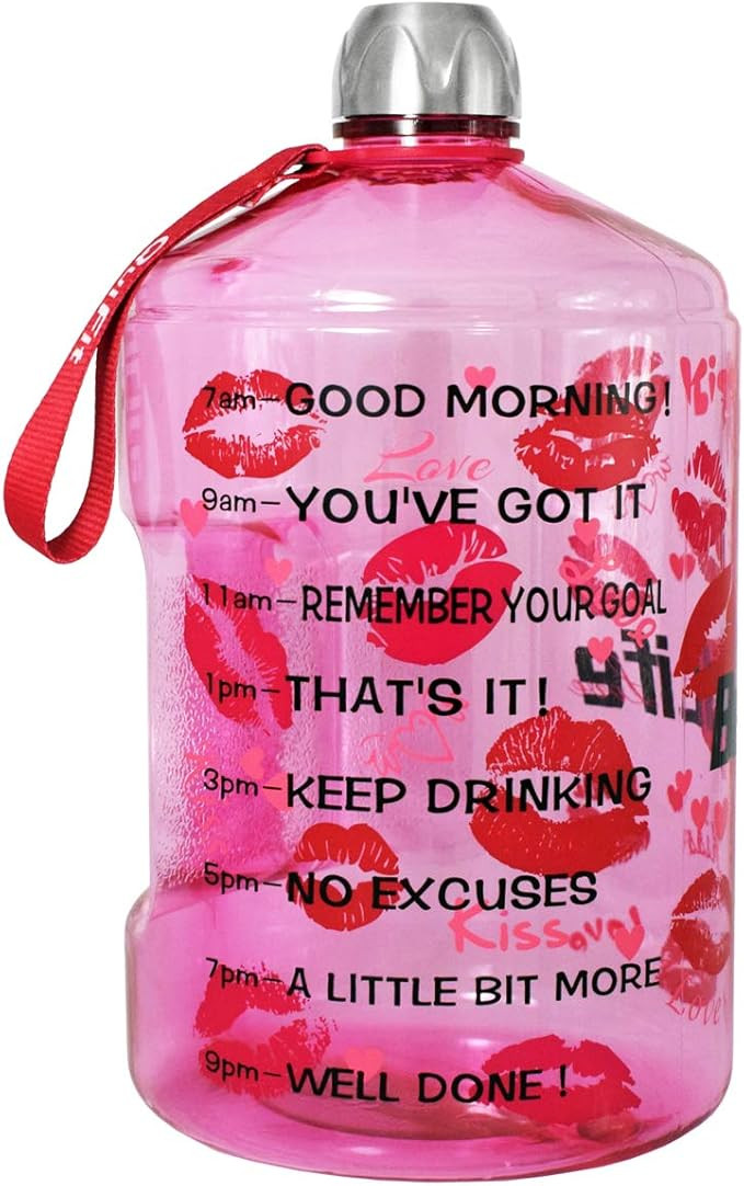 QuiFit Gallon Motivational Water Bottle - with Time Marker & Handle 128/73/43 oz BPA Free Reusabl... | Amazon (US)
