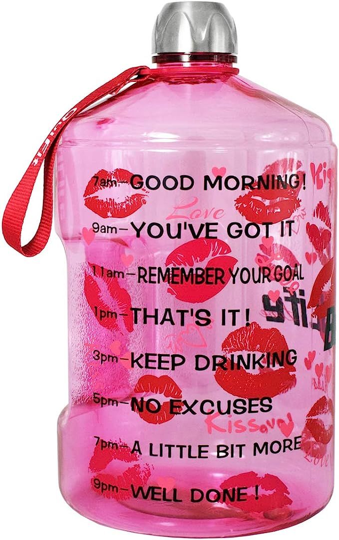 QuiFit Gallon Motivational Water Bottle - with Time Marker & Handle 128/73/43 oz BPA Free Reusabl... | Amazon (US)