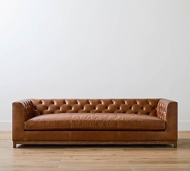 Henley Tufted Leather Sofa | Pottery Barn (US)