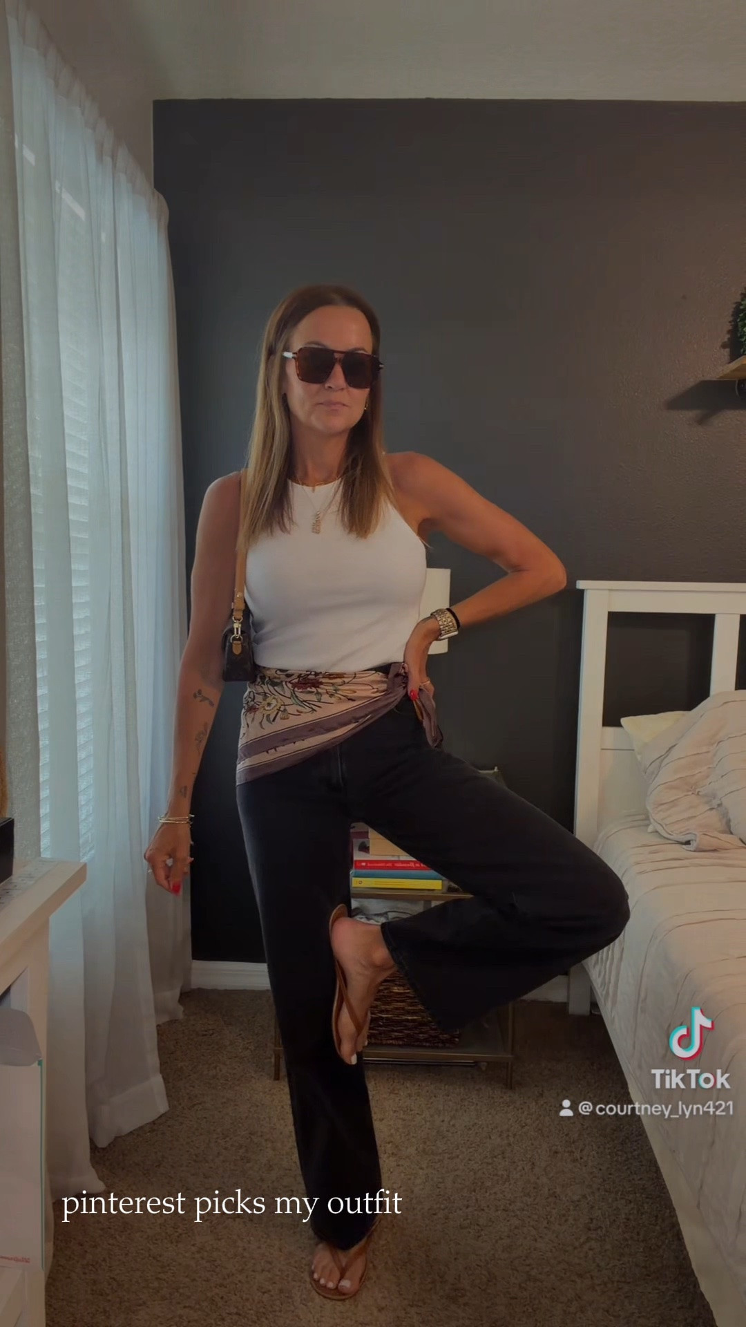 Small in tank 
Jeans true to size 26

#LTKootd #LTKOver40