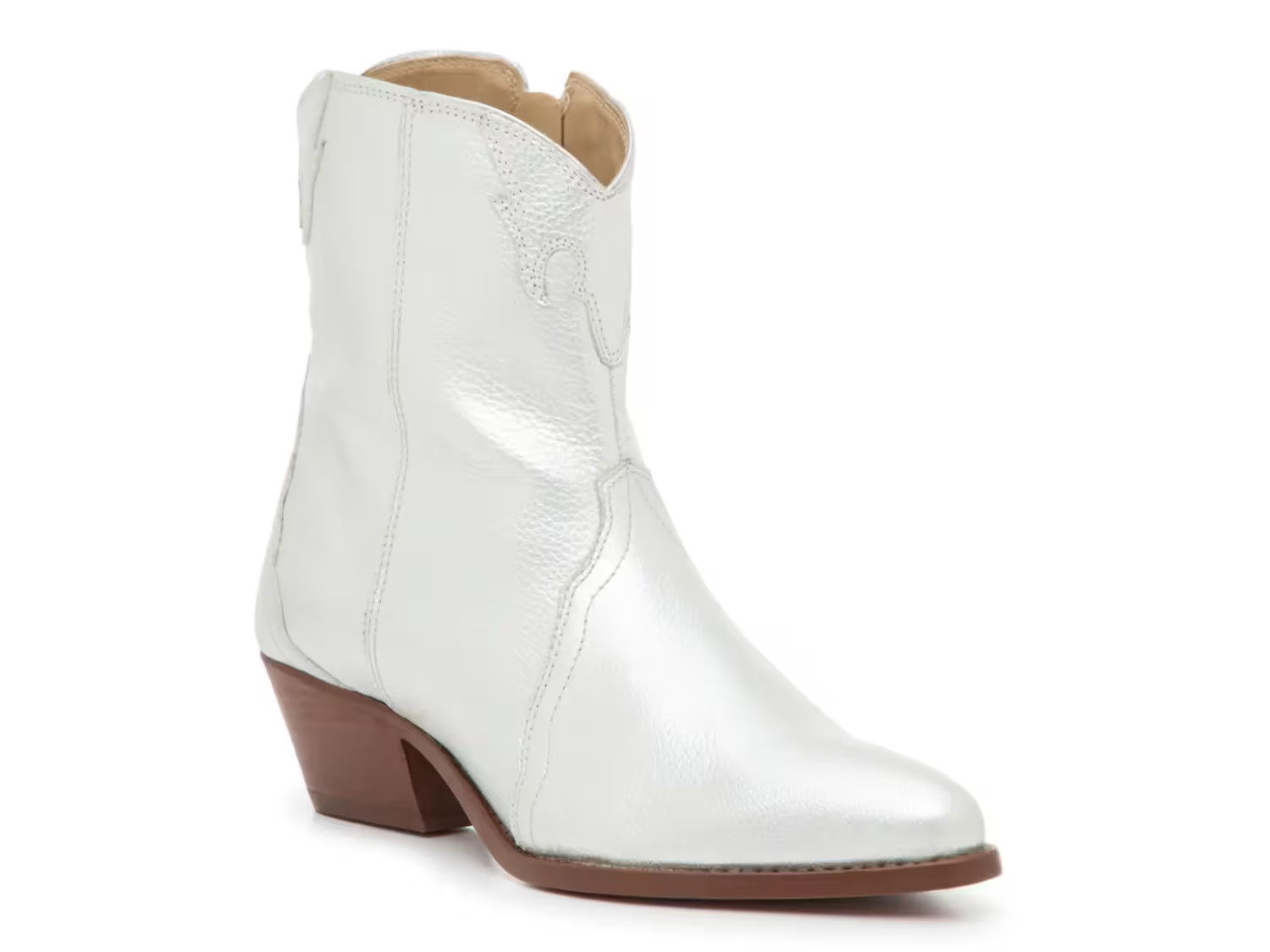 Free People New Frontier Cowboy Bootie | Women's | Silver Metallic | Size EU 36 / US 6 | Boots | DSW