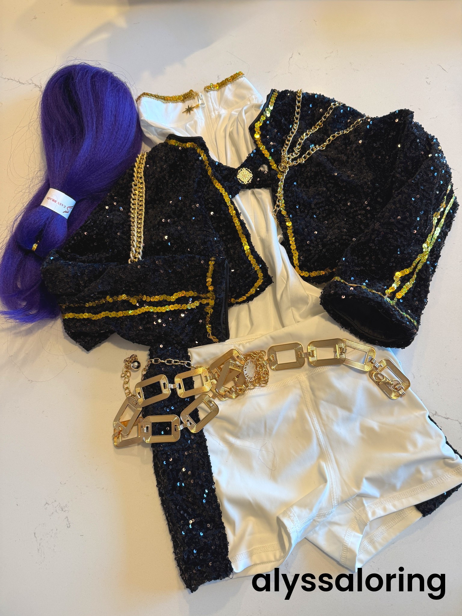 Very proud of how my no sew diy kpop demon hunters Rumi Halloween costume is coming out! 

#LTKParties #LTKHalloween #LTKFindsUnder50