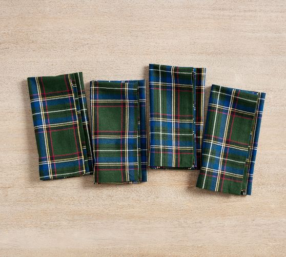 Stewart Plaid Cotton Napkins - Set of 4 | Pottery Barn (US)
