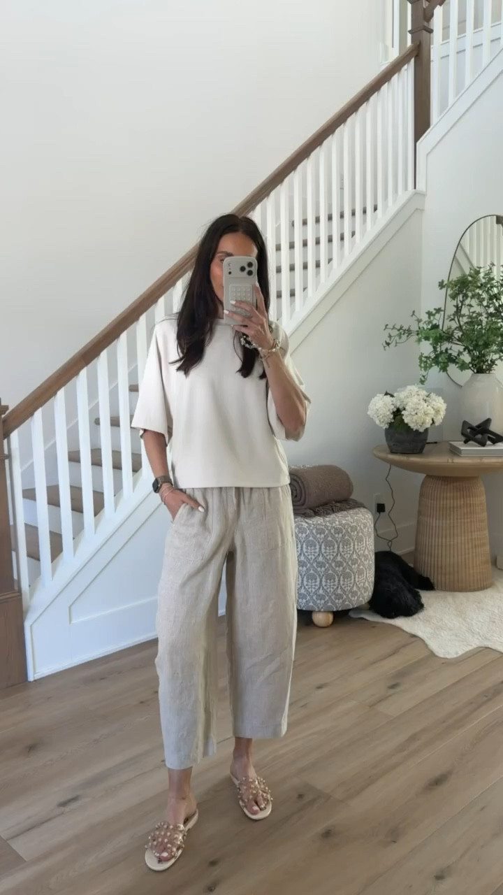 ATHLETA SALE, 40% off linen and dresses, 25% off your purchase. I'm wearing size XS in top and pants.

#LTKootd #LTKSaleAlert #LTKOver40