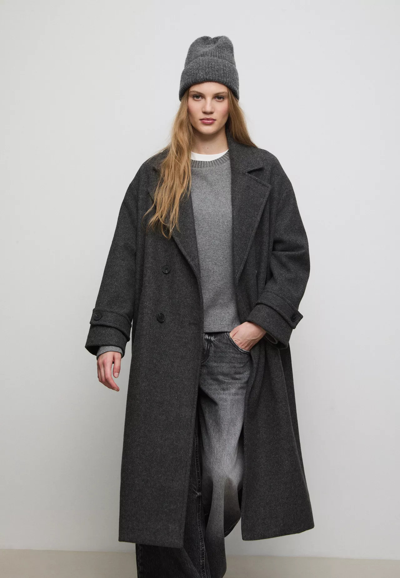 Long oversize coat | Stradivarius (UK)