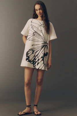 The Emmy Short-Sleeve Swing Mini Dress by Maeve | Anthropologie (US)