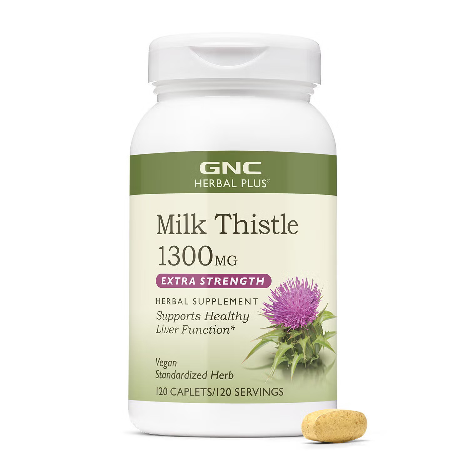 Milk Thistle Extra Strength 1300mg - 120 Caplets (120 Servings) | GNC