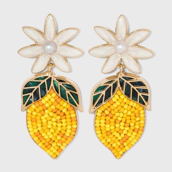 SUGARFIX by BaubleBar Beaded Lemon Drop Earrings - Yellow | Target