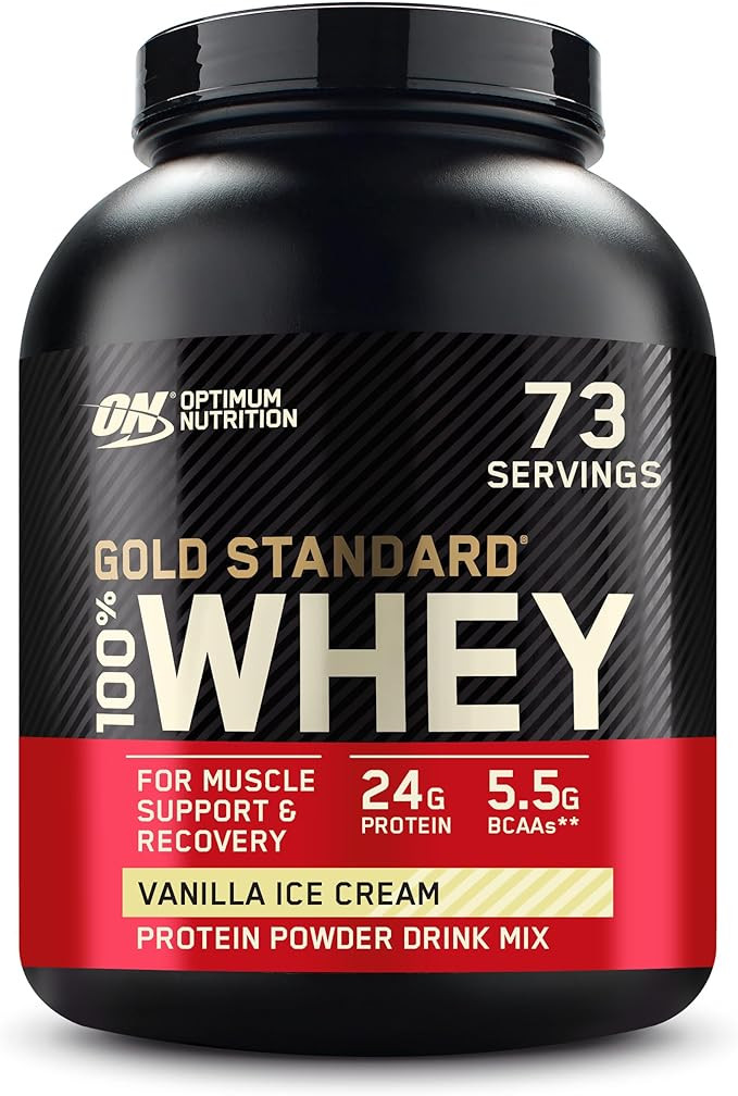 Optimum Nutrition Gold Standard 100% Whey Protein Powder, Vanilla Ice Cream, 5 Pound (Packaging M... | Amazon (US)