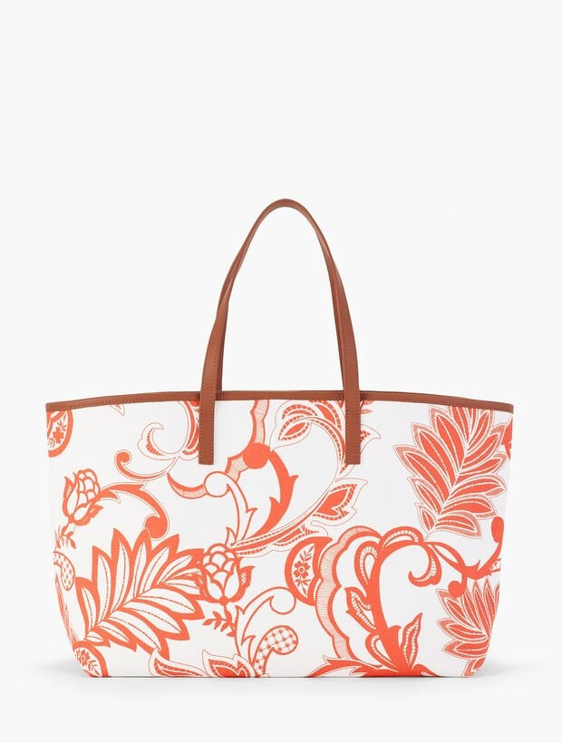 Cotton Novelty Tote - Tropical Foulard | Talbots