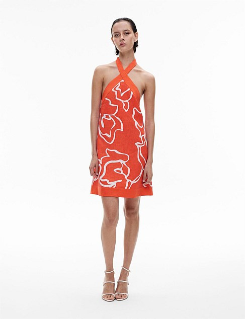 Witchery Contrast Halter Mini Dress | David Jones | David Jones (Australia & New Zealand)