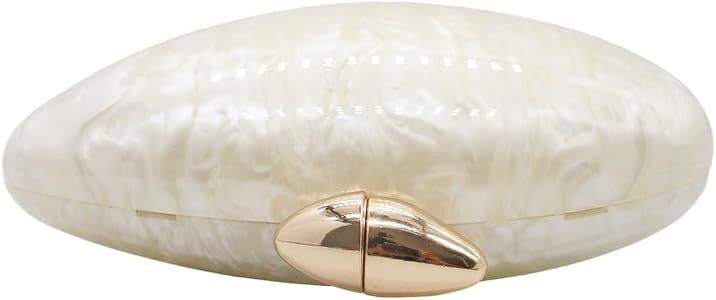 Shell Shape Acrylic Clutch Trendy Metallic Acrylic Evening Bag Shiny Egg Purses and Handbags for ... | Amazon (US)