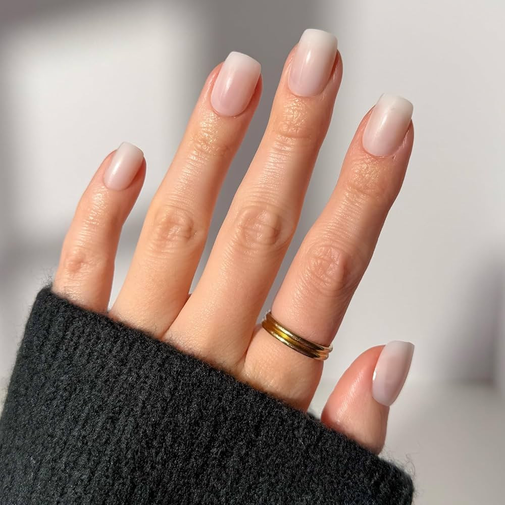 Glamnetic Press On Nails - Clean Cut | Short Squoval White Fake Nails, Salon Quality Milky Nails ... | Amazon (US)