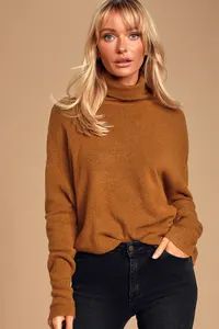 Well Read Brown Knit Turtleneck Sweater | Lulus (US)