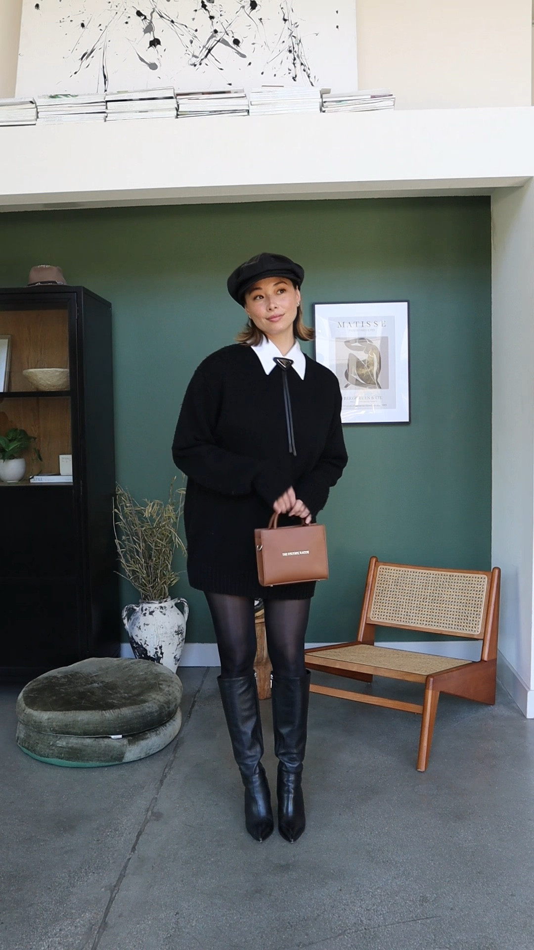 My team was very impressed with me when I wore this to our very first meeting of the year. I’ve been wanting to wear my husband’s bolo tie for years and built this outfit around it. I also didn’t have time to wash my hair so the matching newsboy cap covered my oily roots 🫣 this was a very comfy and professional outfit and I’d wear it again for a date or girls night too. The bag was a $40 Christmas gift from my brother which benefited the Brandon Blackwood Foundation. 

#LTKworkwear #LTKSeasonal #LTKfindsunder50