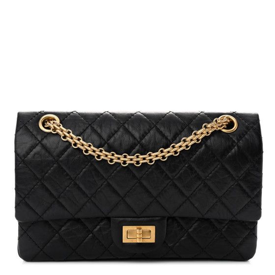 CHANEL Aged Calfskin Quilted 2.55 Reissue 225 Flap Black | FASHIONPHILE | FASHIONPHILE (US)