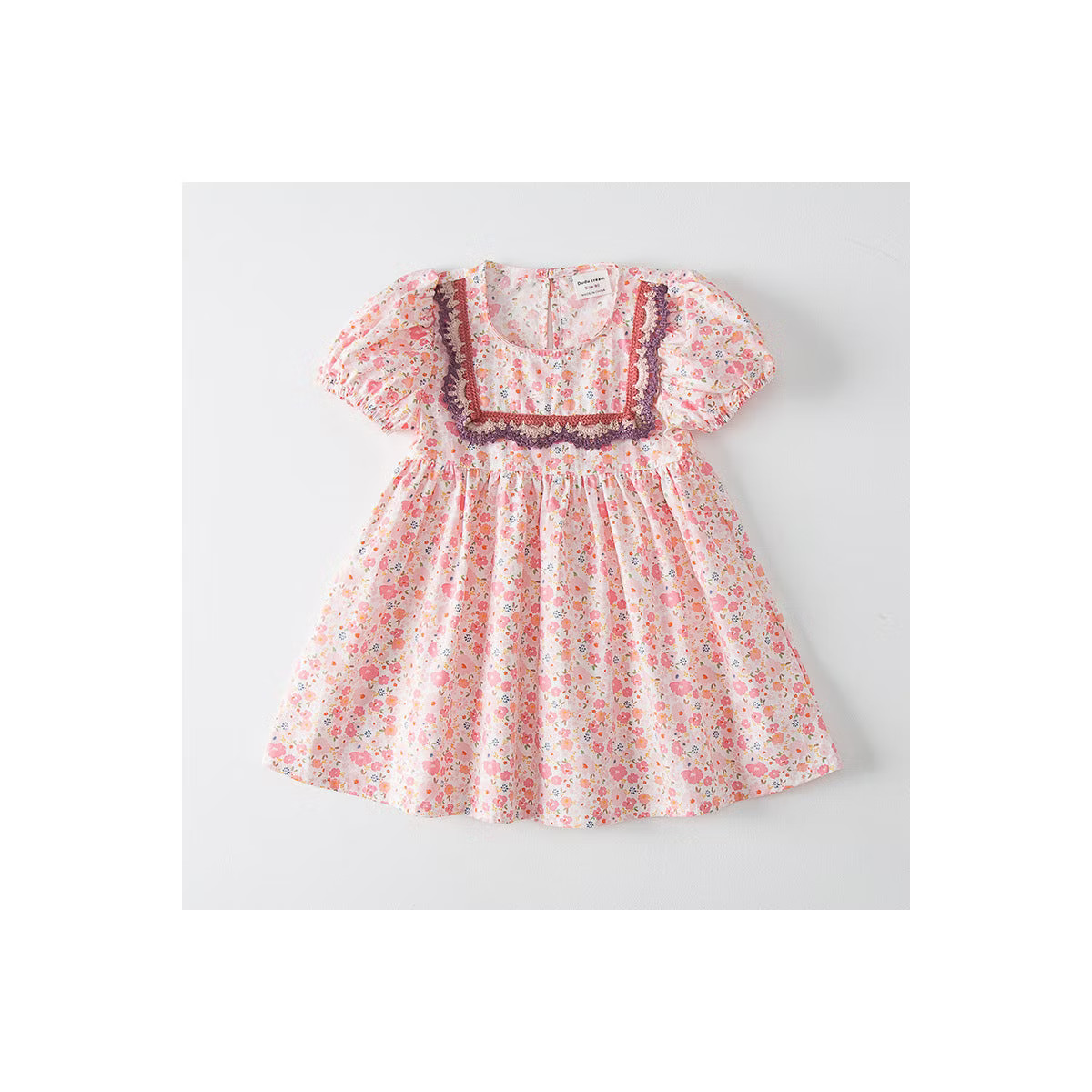 MyKids-Usa Baby Girl Solid Color Embroidered Design Doll-Neck Dress | Target