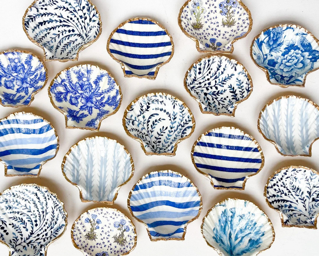 LARGE SCALLOP Decoupage Trinket/ring Dish - Etsy | Etsy (US)