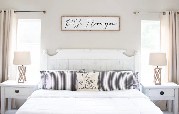 P.S. I Love You Bedroom Sign Bedroom Décor Love Sign Love - Etsy | Etsy (US)