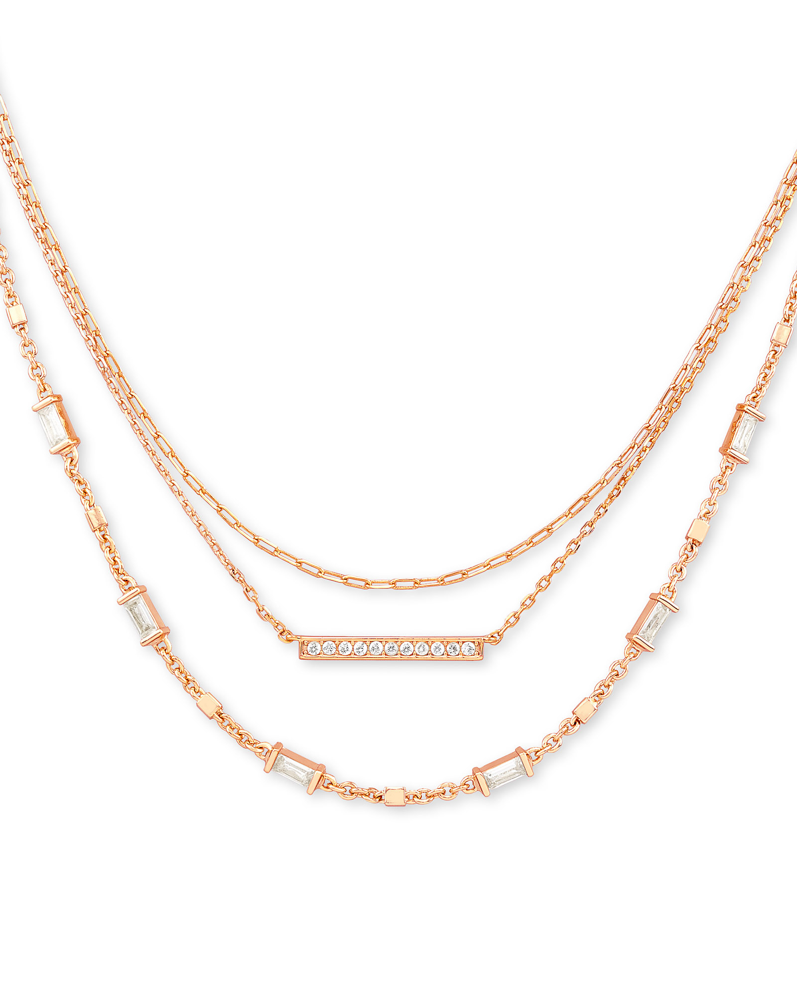 Addison Triple Strand Necklace in Rose Gold | Kendra Scott | Kendra Scott