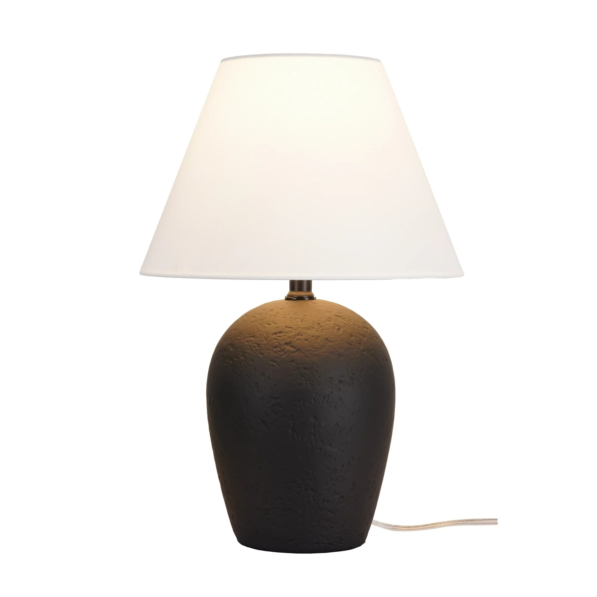 Better Homes & Gardens 18"H Ceramic Urn Style Table Lamp, Matte Black Finish, with White Linen Em... | Walmart (US)