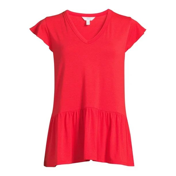 Time and Tru Women's Peplum Hem Top - Walmart.com | Walmart (US)